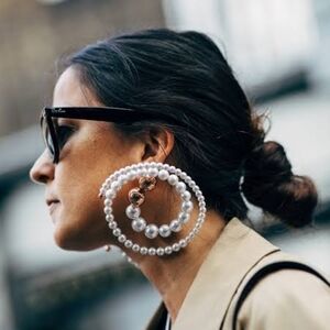 Y/project x Glen Martens spiral pearl earrings with rose gold accents OS